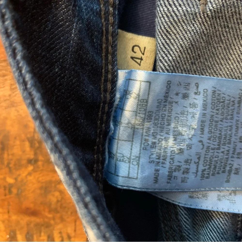 42x33 Guess jeans men Pants Painted White Denim Slim Straight Lincoln Hipster - Picture 8 of 11